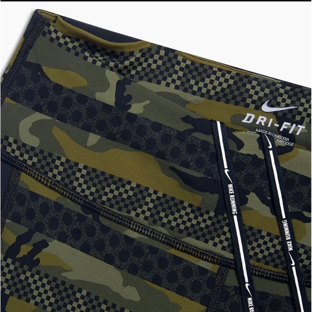 Nike Epic Lux Militia Green/Black Women's S running Crop pant legging camoflage - Picture 10 of 12